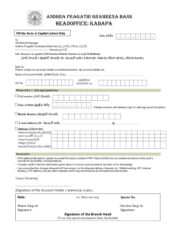 APGVB Bank Customer Request Form